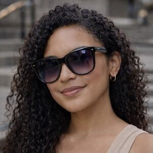 New Authentic Longchamp LO715S-001 Sunglasses Shiny Black Gradient Lens | Women